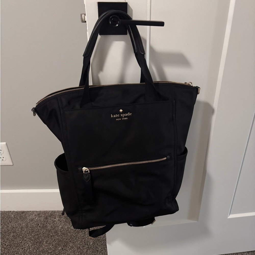 Kate Spade Chelsea Large Convertible Backpack Tote – Black Nylon